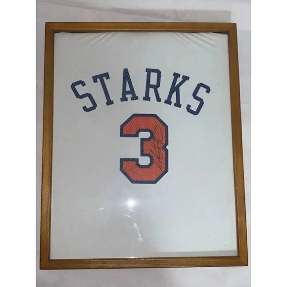 John Starks Signed New York Knicks Home Jersey , 1994 NBA frame it. - Picture 2 of 9